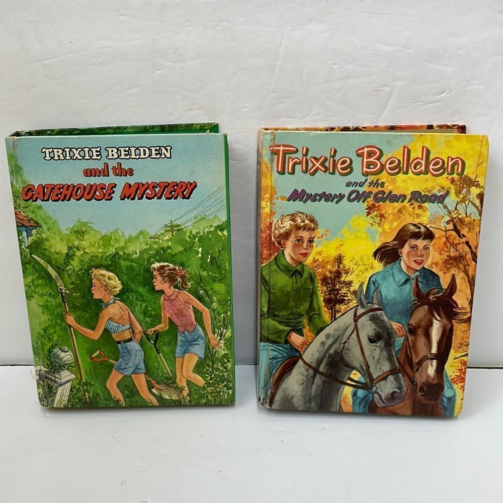 VINTAGE TRIXIE BELDEN AND‎ THE GATEHOUSE MYSTERY AND THE MYSTERY OFF GLEN ROAD